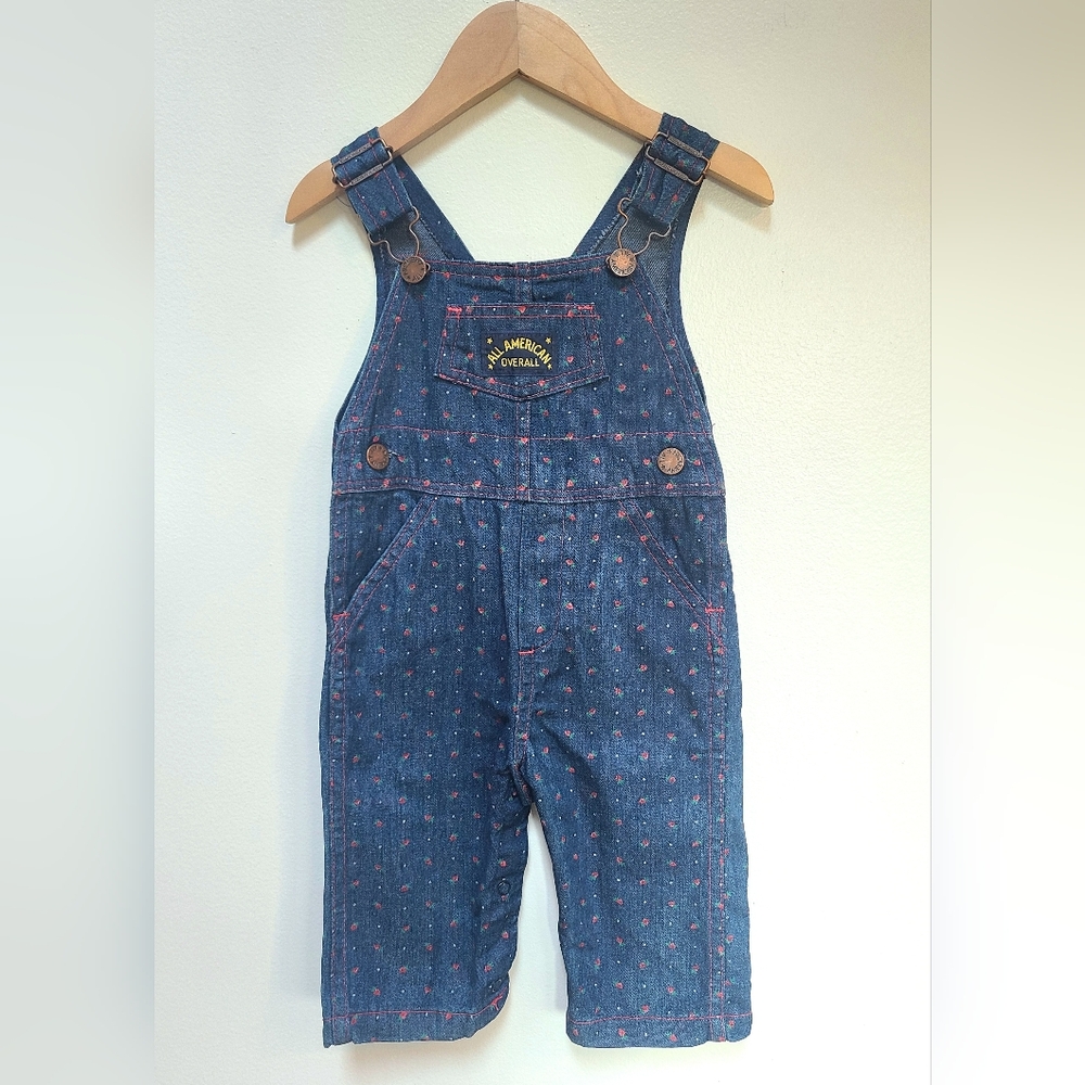 VINTAGE Strawberry Toddler Overalls